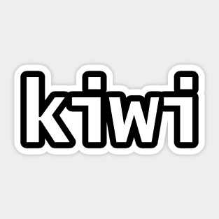 Kiwi Minimal Typography White Text Sticker